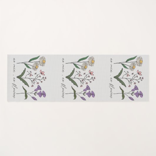 Doppelseitige Boho-Wildblumen Inspiration Zitat Yogamatte (Vorderseite (Horizontal))