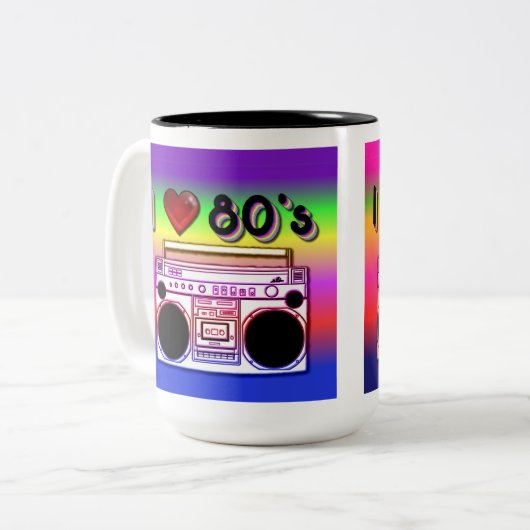 Doppelseitige Boombox-80er Retro-80er-Coffee-Tasse Zweifarbige Tasse (Vorderseite Links)