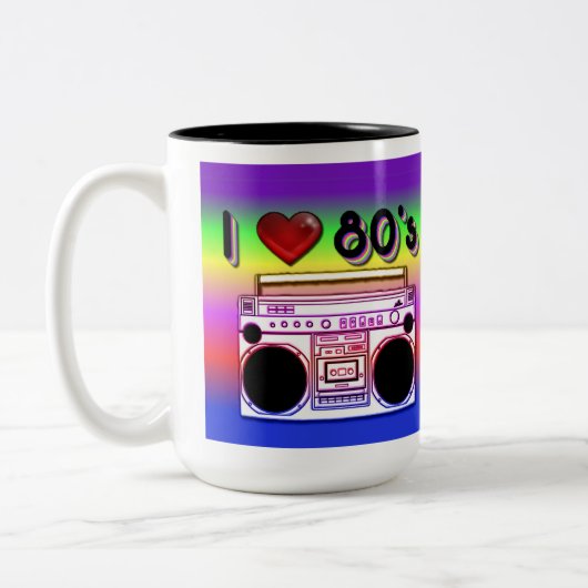 Doppelseitige Boombox-80er Retro-80er-Coffee-Tasse Zweifarbige Tasse (Links)