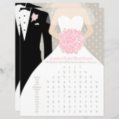 Doppelseitige Brautparty-Word-Suche und Hinweise (Vorne/Hinten)