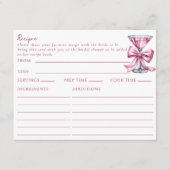 Doppelseitige Chic Pink Martini Themenkarte Begleitkarte (Vorderseite)