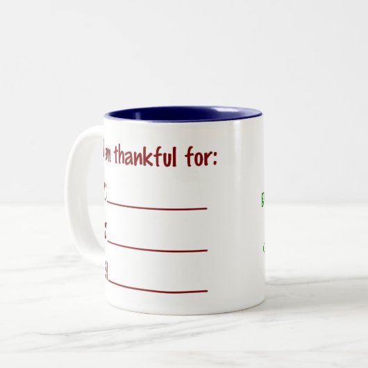 Doppelseitige Dankbarkeits-Tasse Zweifarbige Tasse (Vorderseite Links)