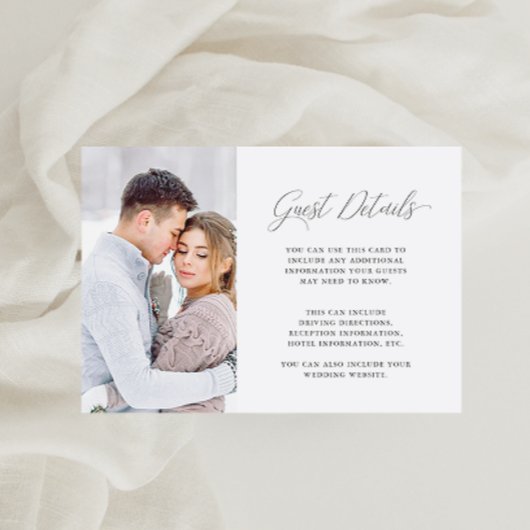 Doppelseitige Details mit Foto Begleitkarte