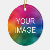 Doppelseitige Druckaufladung Eigenes Foto-Logo in  Keramik Ornament (Links)