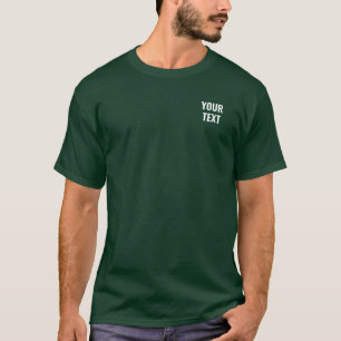 Doppelseitige Druckvorlage Mens Deep Forest Green T-Shirt