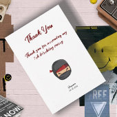 Doppelseitige editierbare ninja-themed Dankeschön Dankeskarte