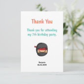 Doppelseitige editierbare ninja-themed Dankeschön  Dankeskarte (Stehend Vorderseite)