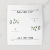 Doppelseitige Eukalyptuslinie für Tabelle und Name Platzkarte (Außenseite Aufgefaltet)