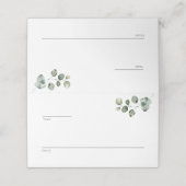 Doppelseitige Eukalyptuslinie für Tabelle und Name Platzkarte (Außenseite Aufgefaltet)