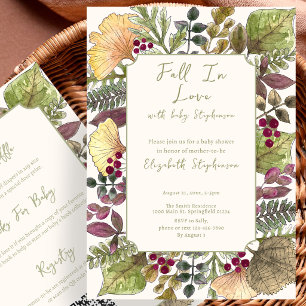 Doppelseitige Fall In Love Herbst-Baby-Party Einladung