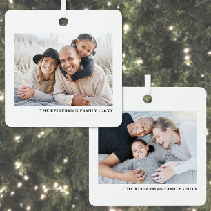 Doppelseitige Familien-Weihnachtsdekoration mit zw Ornament Aus Metall
