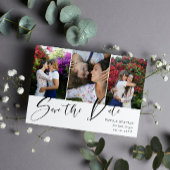 Doppelseitige Foto-Collage Hochzeit speichern Sie  Save The Date