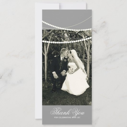 Doppelseitige Foto-Karte: Elegante Lichtklammern Einladung (Vorderseite)