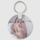 Doppelseitige Foto-Liebe Brush-Skript benutzerdefi Schlüsselanhänger (Vorderseite)