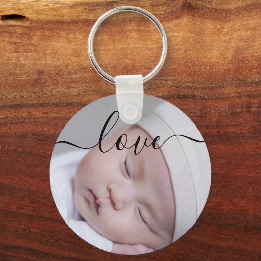 Doppelseitige Foto-Liebe Brush-Skript benutzerdefi Schlüsselanhänger (Vorderseite)