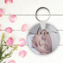 Doppelseitige Foto-Liebe Brush-Skript benutzerdefi Schlüsselanhänger