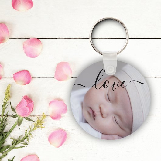 Doppelseitige Foto-Liebe Brush-Skript benutzerdefi Schlüsselanhänger