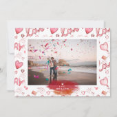 Doppelseitige Fotokarte | Rote Liebe Feiertagskarte (Rückseite)