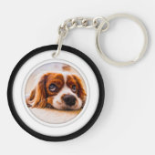 Doppelseitige Fotovorlagenzirkel Acryl Schlüsselanhänger (Rückseite)