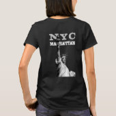 Doppelseitige Freiheitsstatue Manhattan New York T-Shirt (Rückseite)