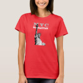 Doppelseitige Freiheitsstatue Manhattan New York T-Shirt (Vorderseite)