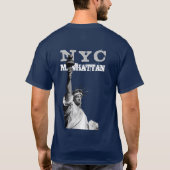 Doppelseitige Freiheitsstatue Nyc Manhattan Men's T-Shirt (Rückseite)