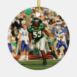 Doppelseitige Fußball-Weihnachtsverzierung Keramik Ornament