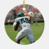 Doppelseitige Fußball-Weihnachtsverzierung Keramik Ornament (Hinten)