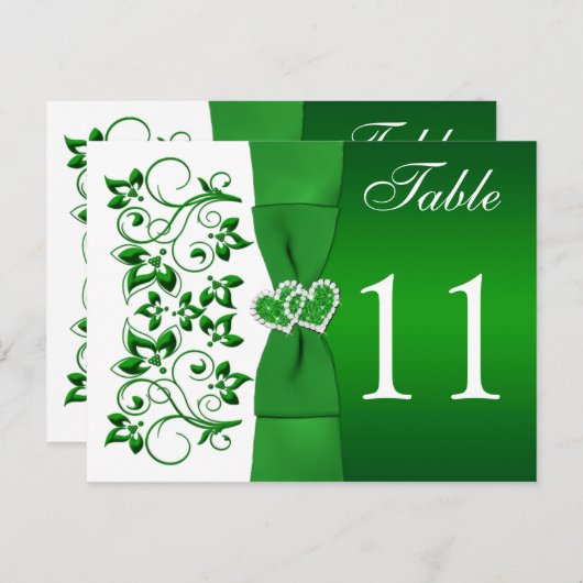 Doppelseitige grüne, weiße Tischnummer (Vorne/Hinten)