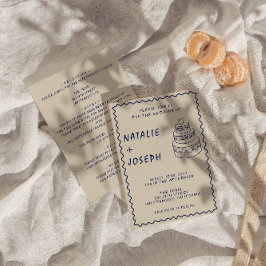 Doppelseitige handgeschriebene Retro Cake Moderne  Einladung