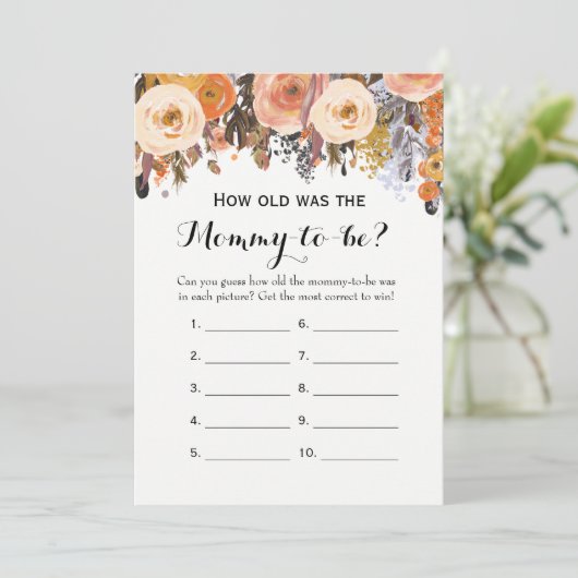 Doppelseitige Herbstduschspiele Einladung (Stehend Vorderseite)