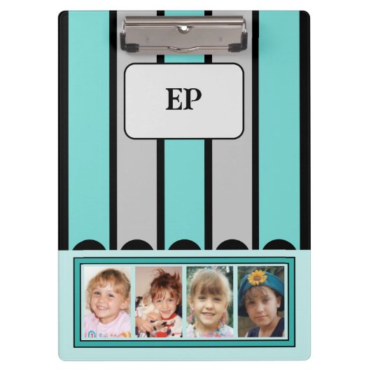 Doppelseitige Hinzufügen von Initialen 8 Foto, gra Klemmbrett (Vorderseite)