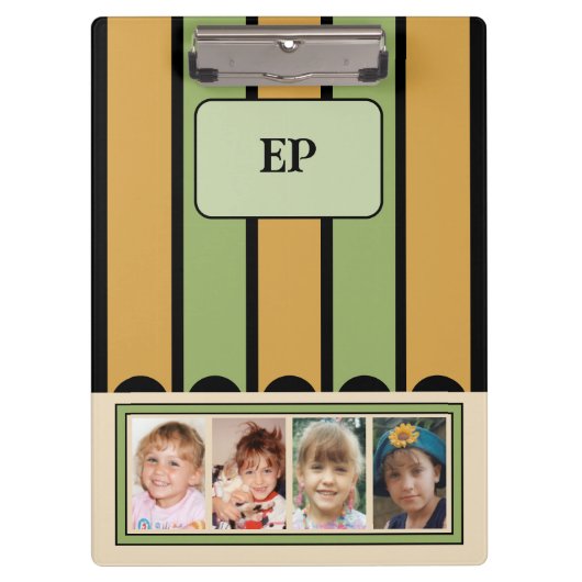 Doppelseitige Hinzufügen von Initialen 8 Foto, grü Klemmbrett (Vorderseite)