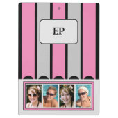Doppelseitige Hinzufügen von Initialen 8 Foto rosa Klemmbrett (Rückseite)