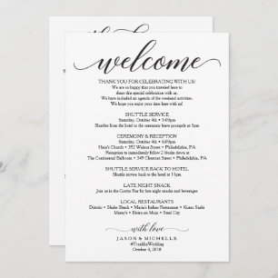 Doppelseitige Hochzeitreise - Begrüßung Einladung