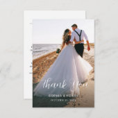 Doppelseitige Hochzeitskarte mit Foto Dankeskarte (Vorne/Hinten)