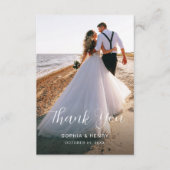 Doppelseitige Hochzeitskarte mit Foto Dankeskarte (Vorderseite)