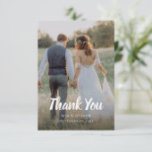 Doppelseitige Hochzeitskarte mit Foto Dankeskarte (Stehend Vorderseite)
