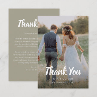 Doppelseitige Hochzeitskarte mit Foto Dankeskarte