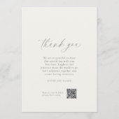 Doppelseitige Hochzeitsmenü- und Dankeskarten Einladung (Rückseite)