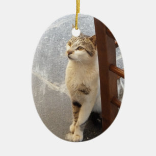 Doppelseitige Katzenverzierung Keramik Ornament