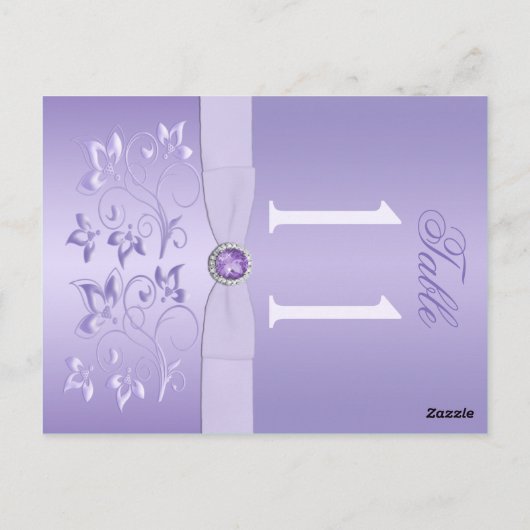 Doppelseitige Lavendel-Tischnummer Postkarte (Rückseite)