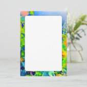 Doppelseitige, lebendige abstrakte Aquarellfarbe Einladung (Stehend Vorderseite)