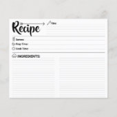 Doppelseitige leere Rezeptkarte (Kochkarten) (Vorderseite)