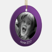 Doppelseitige Lila 2 x benutzerdefinierte Foto und Keramikornament (Rechts)