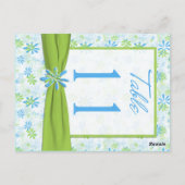 Doppelseitige Limone, blaue, weiße Tischnummer (Rückseite)