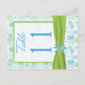 Doppelseitige Limone, blaue, weiße Tischnummer (Vorderseite)