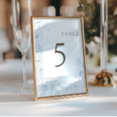 Doppelseitige Linie Art Französisch Blue Table Nr Einladung