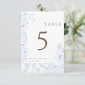 Doppelseitige Linie Art Französisch Blue Table Nr  Einladung (Stehend Vorderseite)