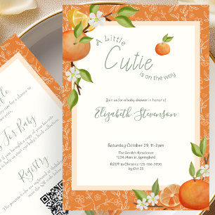 Doppelseitige Little Cutie Baby Shower Einladung